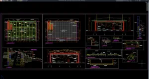 coliseum stage elevation and section details
