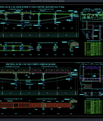 Download Denah dan Tampak Jembatan Baja DWG AutoCAD denah dan tampak jembatan baja