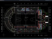 denah tata letak stadion bola basket
