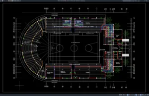 denah tata letak stadion bola basket