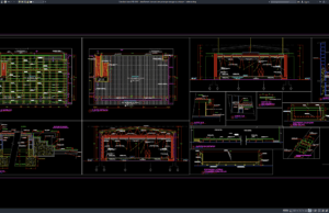 Download Detail Denah, Tampak, dan Potongan Panggung Coliseum DWG AutoCAD detail denah, tampak, dan potongan panggung coliseum