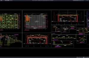 Download Detail Denah, Tampak, dan Potongan Panggung Coliseum DWG AutoCAD detail denah, tampak, dan potongan panggung coliseum