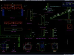 Download Detail Papan Signboard Dua Sisi Jembatan Penyeberangan DWG AutoCAD detail papan signboard dua sisi jembatan penyeberangan