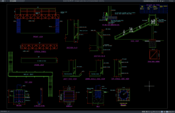 Download Detail Papan Signboard Dua Sisi Jembatan Penyeberangan DWG AutoCAD detail papan signboard dua sisi jembatan penyeberangan
