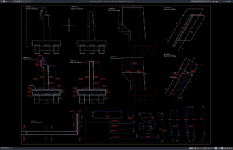 Download Detail Penulangan Abutment Jembatan DWG AutoCAD detail penulangan abutment jembatan
