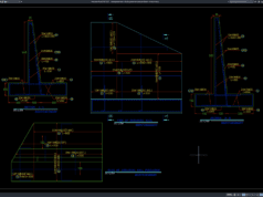 Download Detail Penulangan Dinding Penahan Tanah Jembatan DWG AutoCAD detail penulangan dinding penahan tanah jembatan