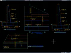 Download Detail Penulangan Dinding Penahan Tanah Jembatan DWG AutoCAD detail penulangan dinding penahan tanah jembatan
