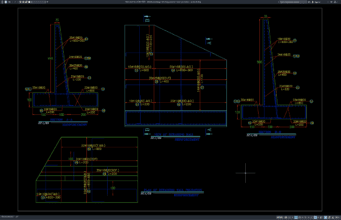 Download Detail Penulangan Dinding Penahan Tanah Jembatan DWG AutoCAD detail penulangan dinding penahan tanah jembatan