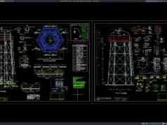 Download Detail Struktur Menara Tangki Air 20 Meter DWG AutoCAD detail struktur menara tangki air 20 meter