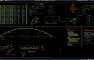 Download Detail Tampak dan Potongan Atap Baja Colosseum DWG AutoCAD detail tampak dan potongan atap baja colosseum