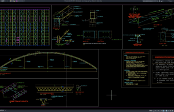 Download Detail Tampak dan Potongan Atap Baja Colosseum DWG AutoCAD detail tampak dan potongan atap baja colosseum