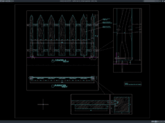 Download Detail Tampak dan Potongan Pagar Kayu DWG AutoCAD detail tampak dan potongan pagar kayu