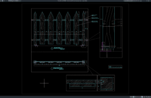 Download Detail Tampak dan Potongan Pagar Kayu DWG AutoCAD detail tampak dan potongan pagar kayu