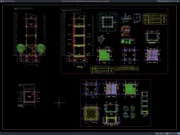 Download Detail Tampak dan Potongan Struktur Menara Tangki Air DWG AutoCAD detail tampak dan potongan struktur menara tangki air