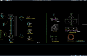 Download Detail Tampak dan Struktur Pondasi Menara Air DWG AutoCAD detail tampak dan struktur pondasi menara air