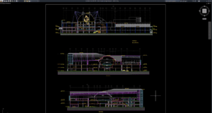 detail tampak pusat perbelanjaan
