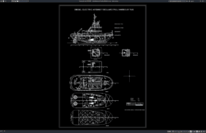 Download Diesel Electric Bollard Pull Harbour Tug DWG AutoCAD diesel electric bollard pull harbour tug