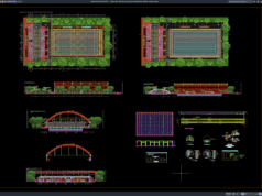 dining hall steel structural layout and section details