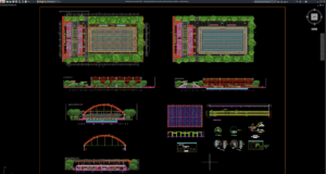 dining hall steel structural layout and section details