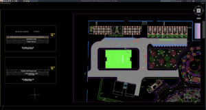 football field layout plan and section details