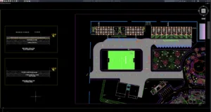 football field layout plan and section details