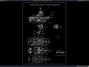 Download Gambar Kapal Tunda Pelabuhan Diesel Elektrik DWG AutoCAD kapal tunda pelabuhan diesel elektrik