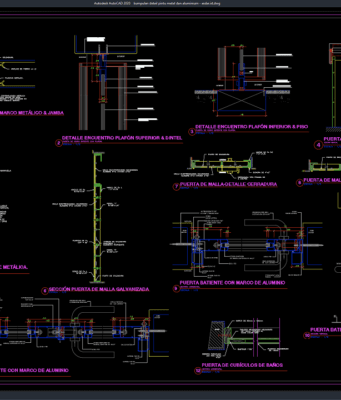 Download Kumpulan Detail Pintu Metal dan Aluminium DWG AutoCAD kumpulan detail pintu metal dan aluminium