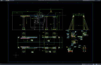 Download Machine Rails Elevation and Section Details DWG AutoCAD machine rails elevation and section details