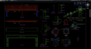pedestrian bridge elevation and foundation details