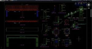pedestrian bridge elevation and foundation details