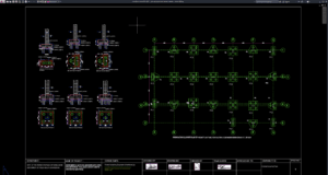 pile cap layout and section details