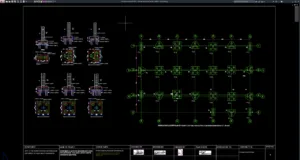 pile cap layout and section details
