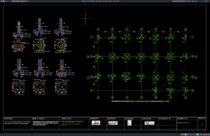 pile cap layout and section details