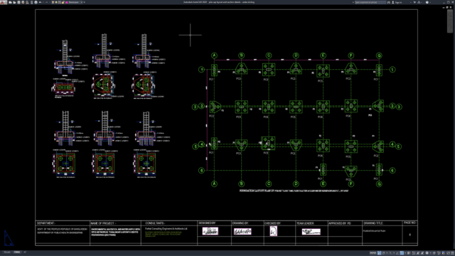 pile cap layout and section details pile cap layout and section details