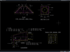 Download Pipe Culvert Wing Wall Details DWG AutoCAD pipe culvert wing wall details