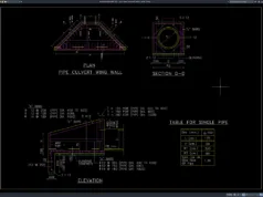 Download Pipe Culvert Wing Wall Details DWG AutoCAD pipe culvert wing wall details