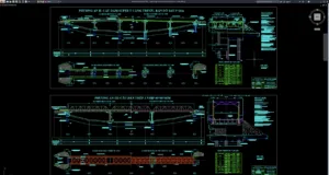 steel bridge elevation and layout plan
