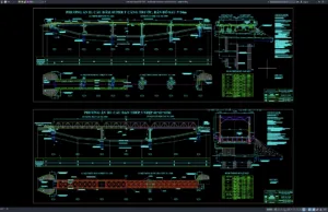 Download Steel Bridge Elevation and Layout Plan DWG AutoCAD steel bridge elevation and layout plan