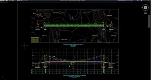 suspension bridge plan and elevation