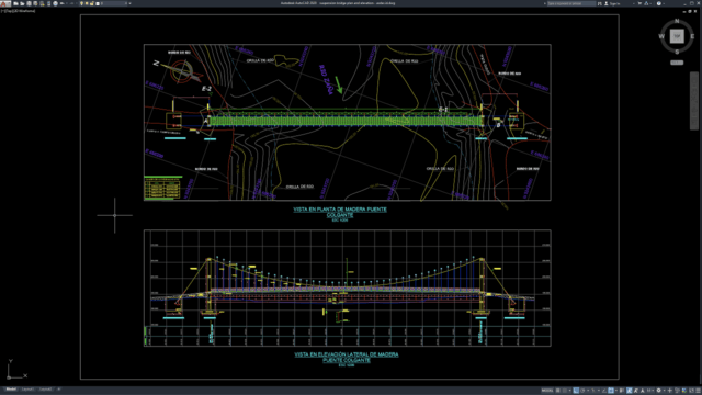 suspension bridge plan and elevation suspension bridge plan and elevation