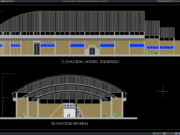 Download Tampak Depan dan Samping Stadion Bola Basket DWG AutoCAD tampak depan dan samping stadion bola basket