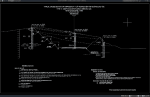 typical deep excavation cross section
