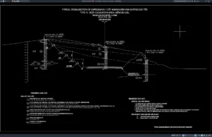 Download Typical Deep Excavation Cross Section DWG AutoCAD typical deep excavation cross section