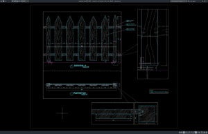 Download Wooden Fence Elevation and Section Details DWG AutoCAD wooden fence elevation and section details