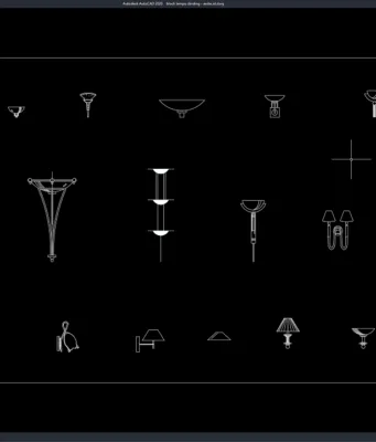 Download Block Lampu Dinding DWG AutoCAD block lampu dinding
