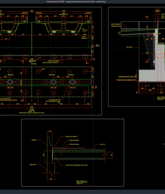 Download Bridge Abutment Plan and Section Details DWG AutoCAD bridge abutment plan and section details
