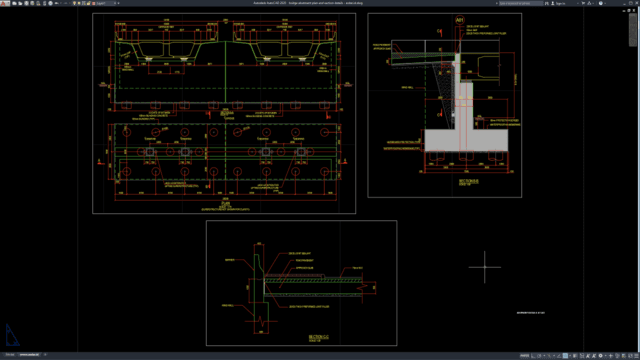 bridge abutment plan and section details