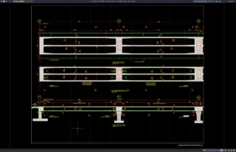 Download Bridge Deck Plan and Elevation Details DWG AutoCAD bridge deck plan and elevation details