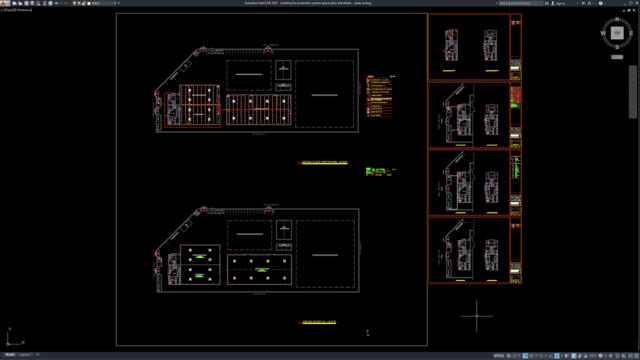 building fire protection system layout plan and details