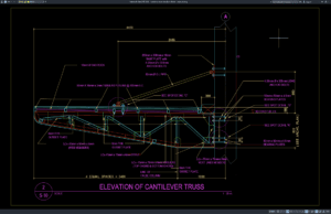 Download Cantilever Truss Elevation Details DWG AutoCAD cantilever truss elevation details